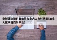 全球区块链矿业公司加拿大上市时间表[加拿大区块链交易平台]